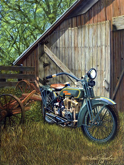 Scott Jacobs - 1923 F-Head Twin - Limited Edition Giclee on Canvas