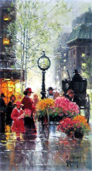 G Harvey - Fifth Avenue Vendor - Limited Edition Lithograph