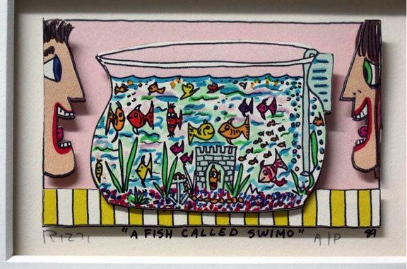 James Rizzi - A Fish Called Swimo - 3-D Limited Edition Serigraph