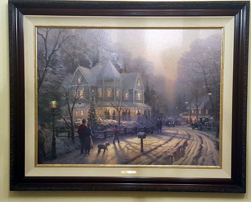 Thomas Kinkade - A Holiday Gathering - Limited Edition Offset Lithograph on Canvas