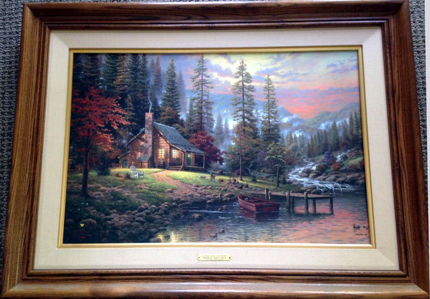 Thomas Kinkade - A Peaceful Retreat Beginning of a Perfect Evening II - Limited Edition Offset Lithograph on Canvas