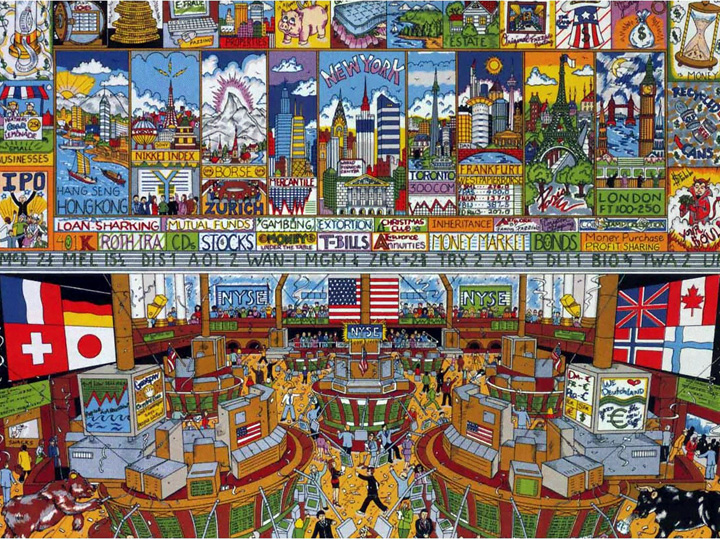 Charles Fazzino - A Penny Saved is a Penny Earned - 3-D Limited Edition Serigraph