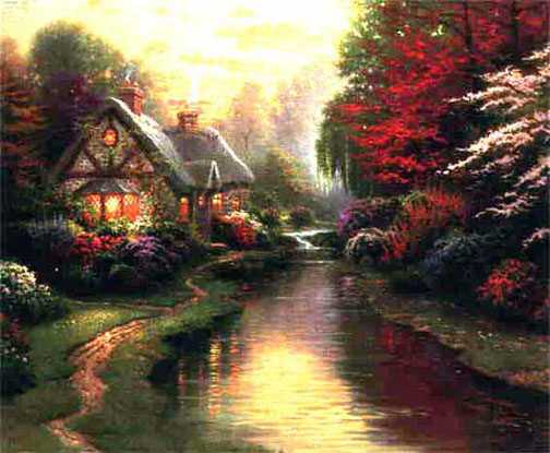 Thomas Kinkade - A Quiet Evening Places in the Heart I - Limited Edition Offset Lithograph on Canvas