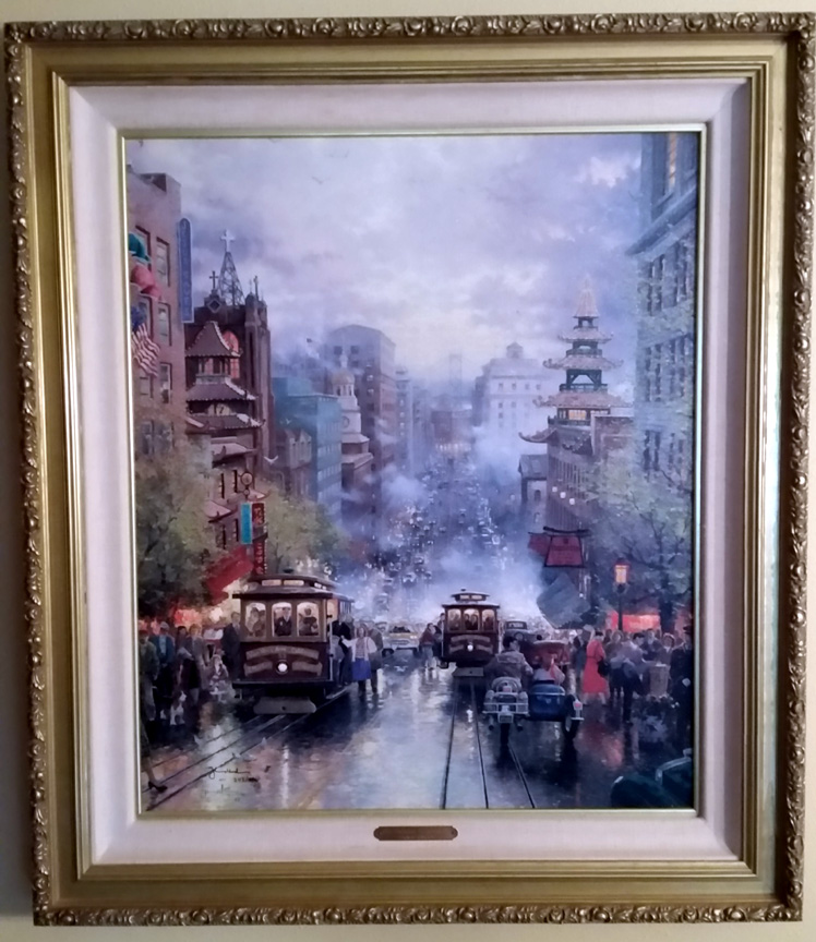 Thomas Kinkade - San Francisco, A View Down California from Nob Hill - Limited Edition Offset Lithograph on Canvas