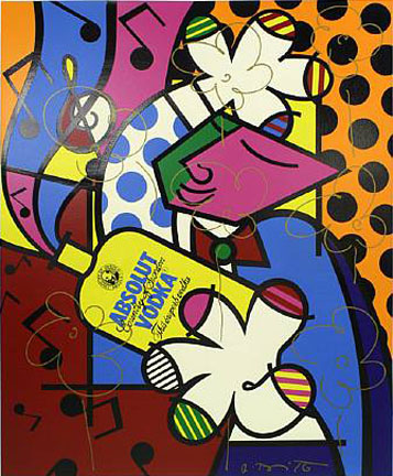 Romero Britto - Absolut Britto II - Limited Edition Silkscreen