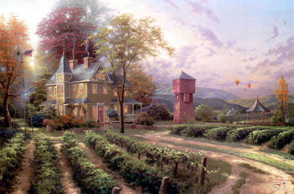 Thomas Kinkade - Abundant Harvest Napa Valley Collection I - Limited Edition Offset Lithograph on Canvas