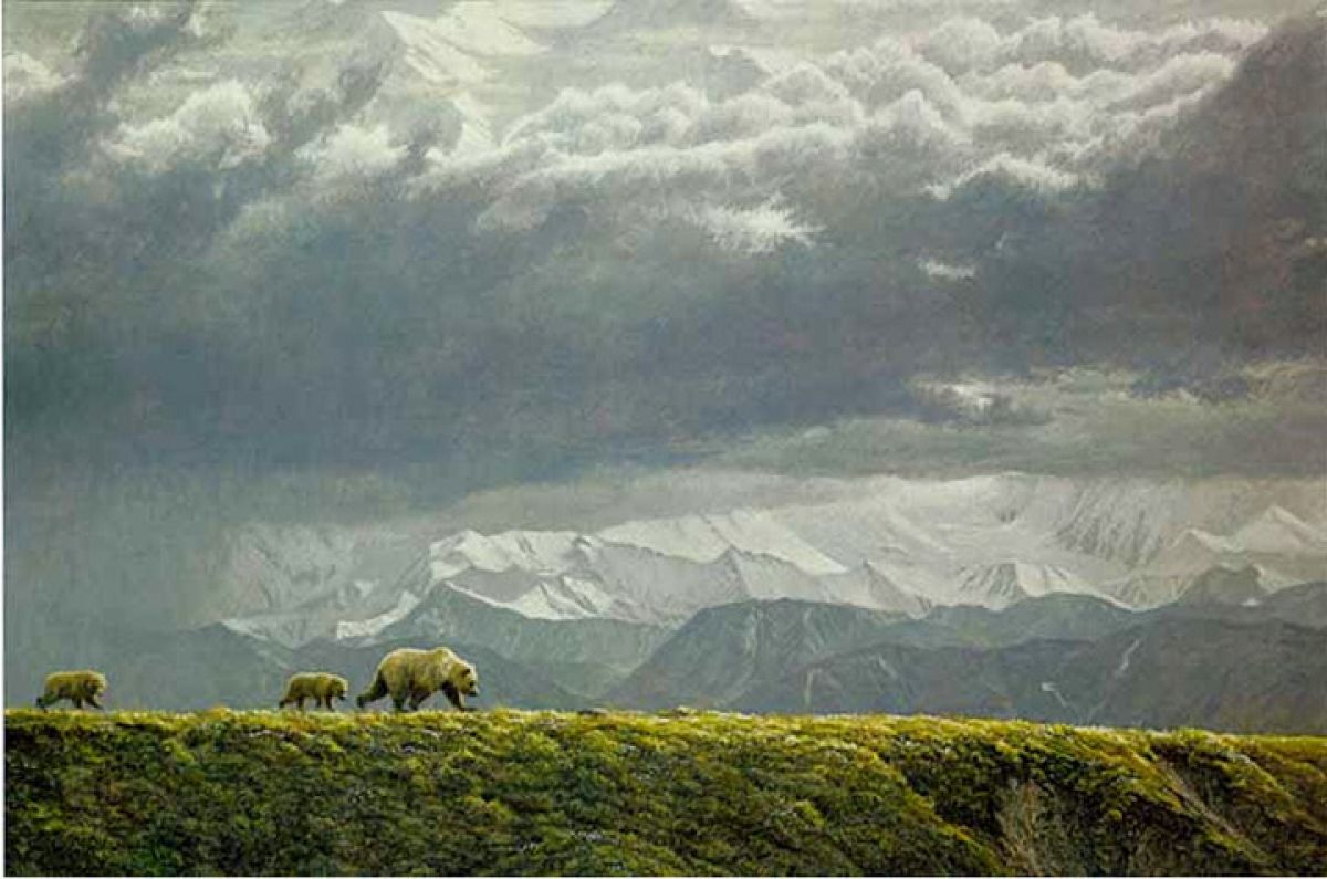 Robert Bateman - Along the Ridge - Grizzlies - Limited Edition Lithograph