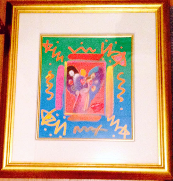 Peter Max - Angel With Heart Collage, ver II - Original Mixed Media / Acrylic / Collage on Paper