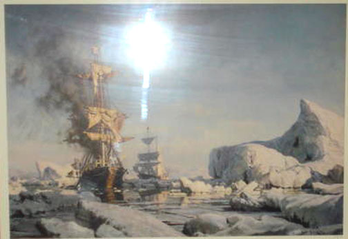 John Stobart - Arctic Whaling The Whaling Bark Sunbeam Cutting In Among The Floes - Limited Edition Lithograph