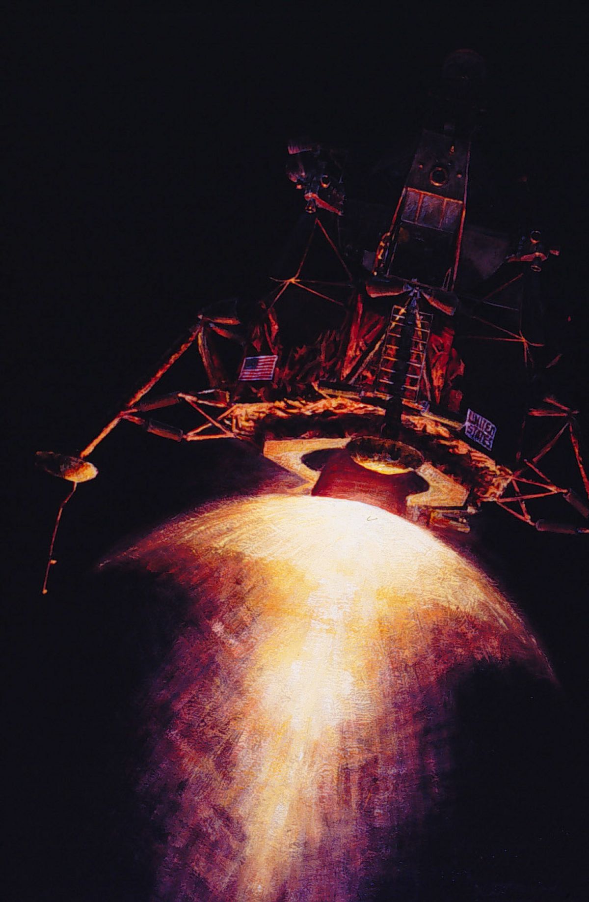 Alan Bean - Armstrong, Aldrin, and an American Eagle - Limited Edition Giclee on Canvas