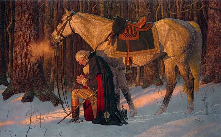Herndon Fine Art offers authenticated Arnold Friberg fine art, including rare hand-signed limited edition canvas giclées, patriotic oil paintings, and historical narrative prints.
