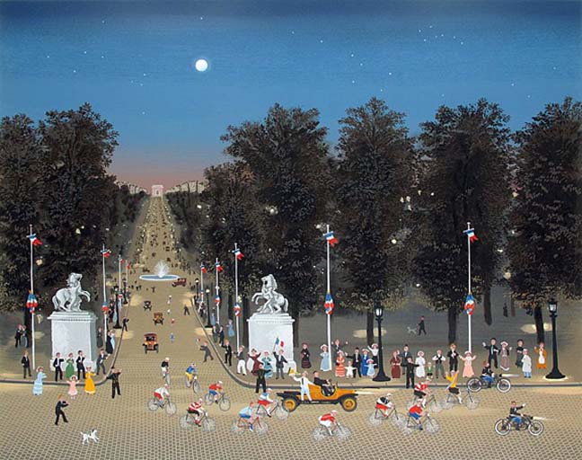 Michel Delacroix - Arrivee du Tour de France Sur les Champs-Elysees - Limited Edition Lithograph