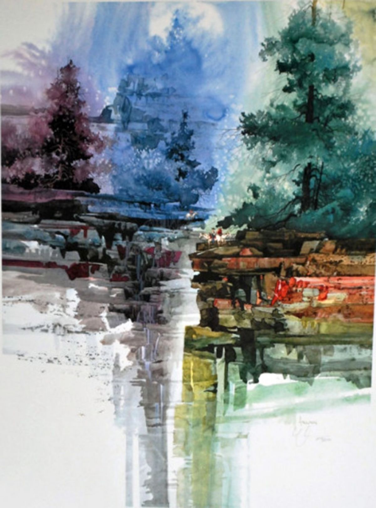 Michael Atkinson - Cliff Falls - Limited Edition Lithograph