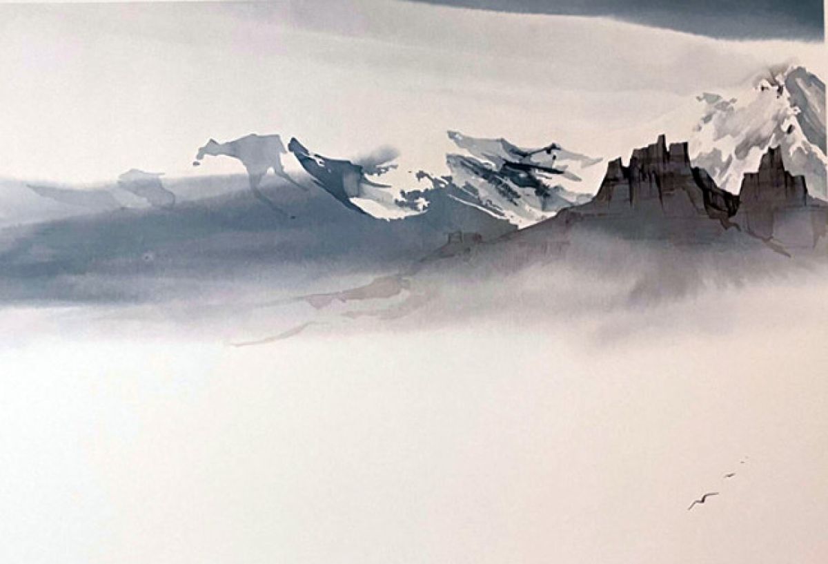 Michael Atkinson - Ice Blue Diptych - Limited Edition Lithograph