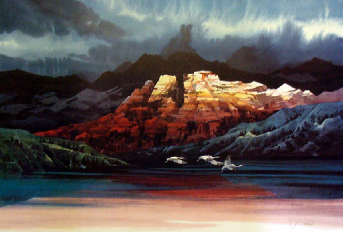 Michael Atkinson - Mountain Lake at Dusk - Limited Edition Lithograph