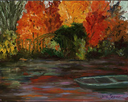 Jane Seymour - Autumn Reflections At Giverny - Limited Edition Giclee on Canvas