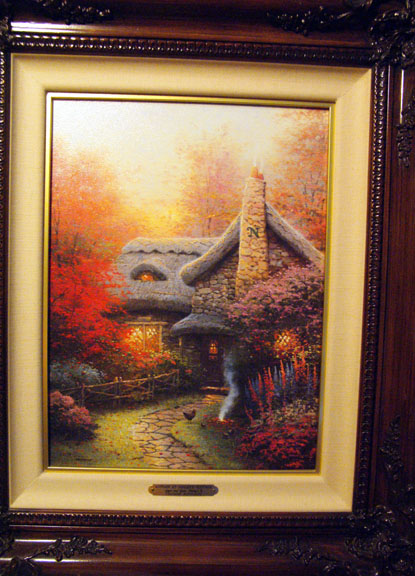 Thomas Kinkade - Autumn at Ashley's Cottage - Limited Edition Offset Lithograph on Canvas