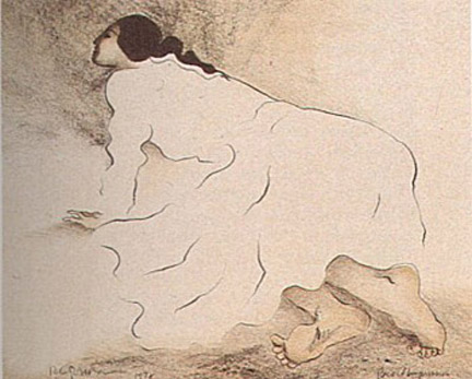 RC Gorman - Barefoot Lady - Limited Edition Lithograph