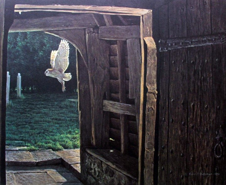 Robert Bateman - Barn Owl In The Churchyard - Limited Edition Lithograph