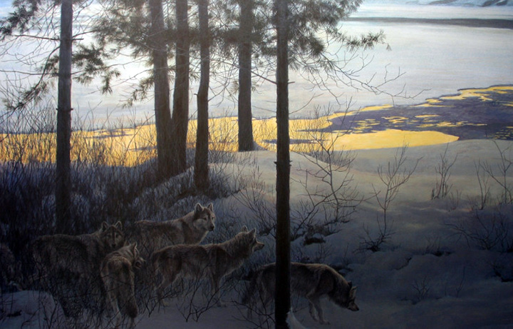 Robert Bateman - Edge of Night - Timber Wolves - Limited Edition Lithograph