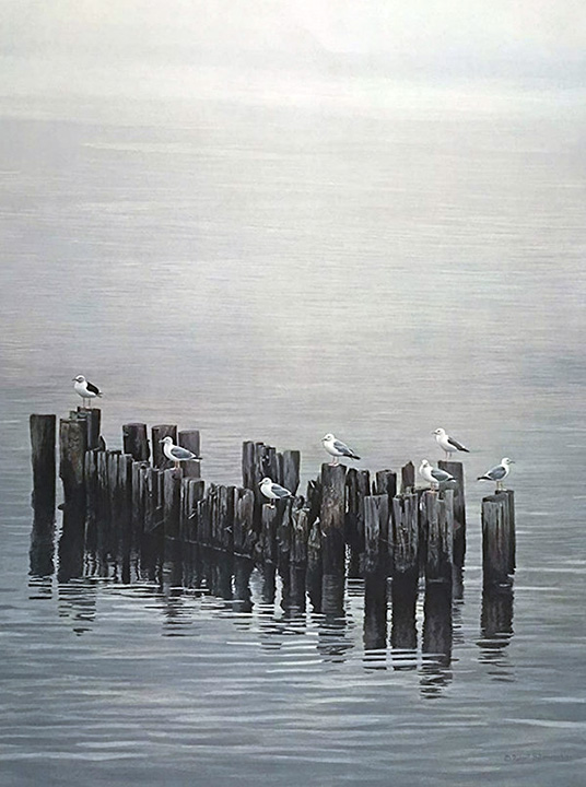Robert Bateman - Gulls on Pilings