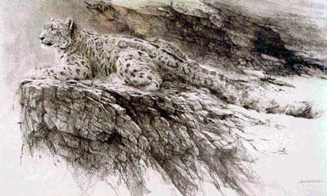 Robert Bateman - Snow Leopard - Limited Edition Lithograph