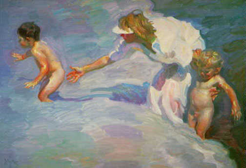John Asaro - Beach at Coronado - Limited Edition Serigraph