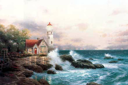 Thomas Kinkade - Beacon of Hope Seaside Memories I - Limited Edition Offset Lithograph on Canvas