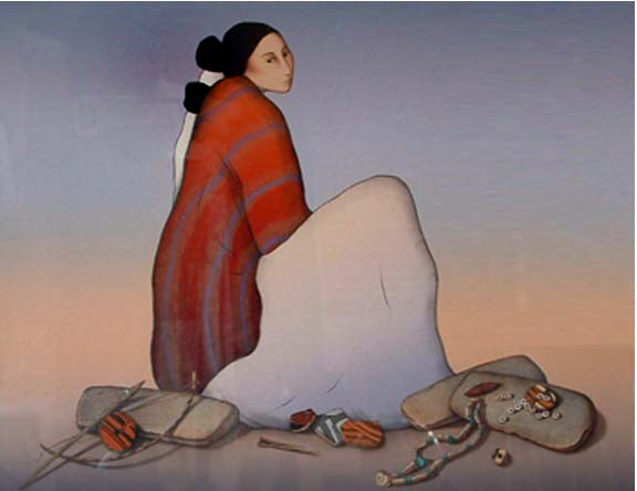 RC Gorman - Bead Maker - Limited Edition Lithograph