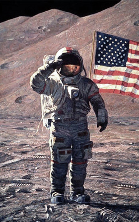 Alan Bean - A Fire To Be Lighted - Limited Edition Giclee on Canvas