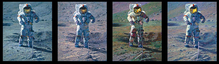 Alan Bean - Apollo Moonscape An Explorer Artist's Vision - Limited Edition Giclee on Canvas