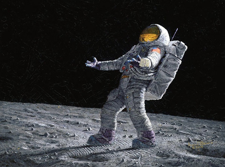 Alan Bean - Is Anyone Out There - Limited Edition Giclee on Canvas