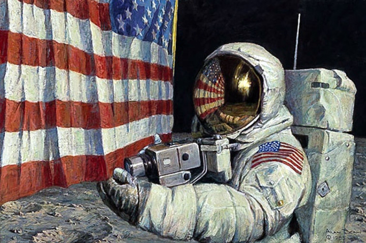 Alan Bean - Straightening Our Stripes - Limited Edition Lithograph