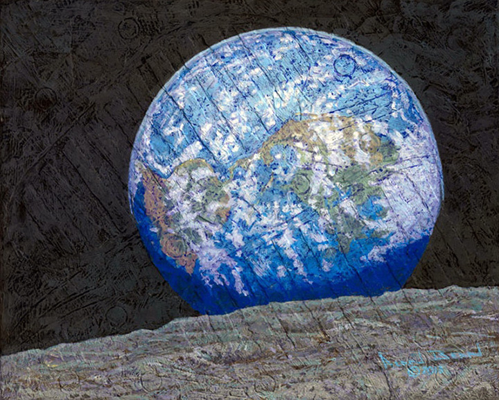 Alan Bean - Way Way Up High Over Pad 39A - Limited Edition Giclee on Canvas