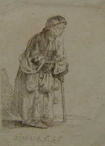 Rembrandt - Beggar Woman Leaning On A Stick - Limited Edition Etching