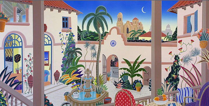 Thomas McKnight - Bienestar Courtyard - Limited Edition Serigraph 