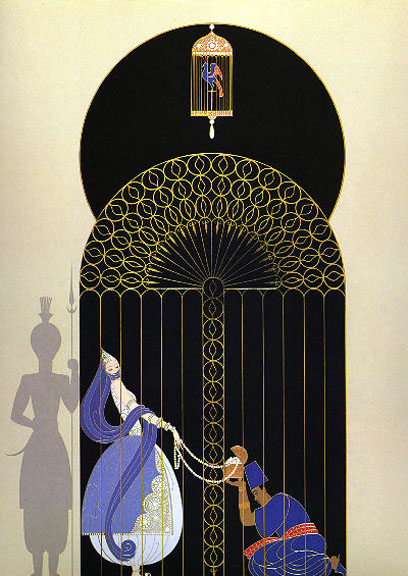  Erte - Bird in a Gilded Cage - Limited Edition Serigraph