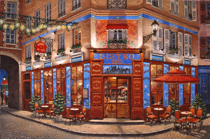 Liudmila Kondakova - Bistro 1900 - Limited Edition Serigraph 