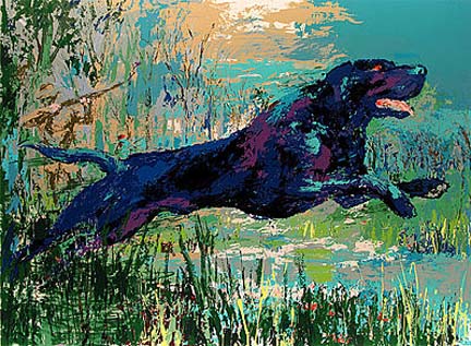 Leroy Neiman - Black Labrador - Limited Edition Serigraph