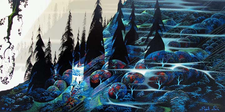 Eyvind Earle - Black Spruce - Limited Edition Serigraph