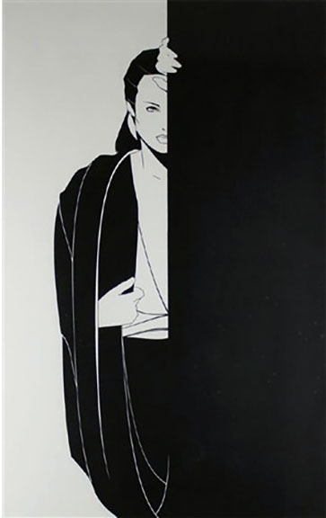Patrick Nagel - Black and White Robe - Limited Edition Serigraph