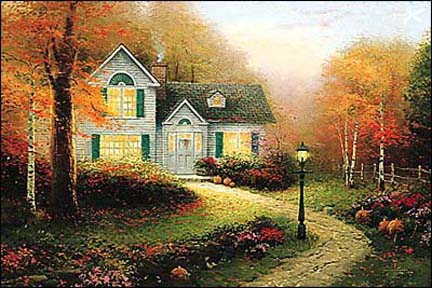 Thomas Kinkade - Blessings of Autumn Blessings of the Seasons I - Limited Edition Offset Lithograph