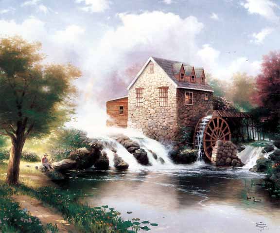 Thomas Kinkade - Blessings of Summer - Limited Edition Offset Lithograph on Canvas