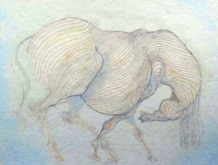 Guillaume Azoulay - Blue Horse - Limited Edition Etching