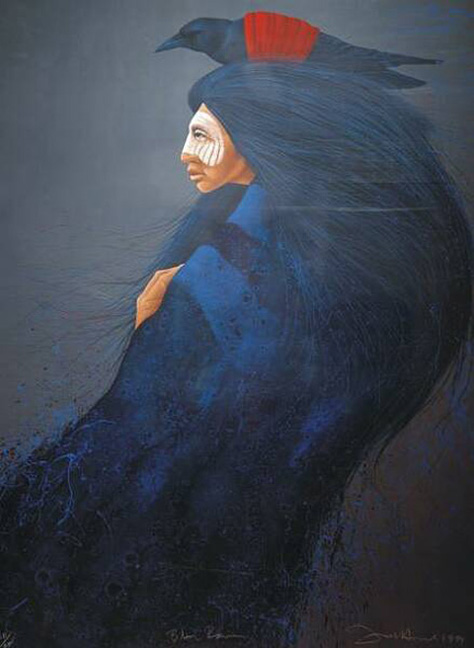Frank Howell - Blue Raven - Limited Edition Lithograph