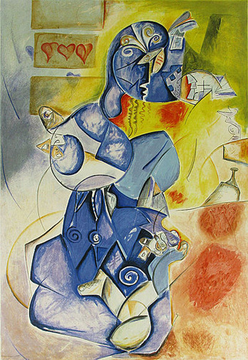Alexandra Nechita - Blueberry Man - Limited Edition Lithograph