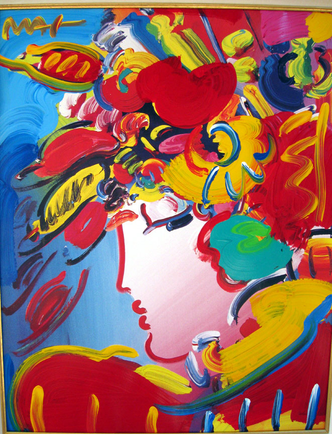 Peter Max - Blushing Beauty - Original Mixed Media / Acrylic / Color Lithography
