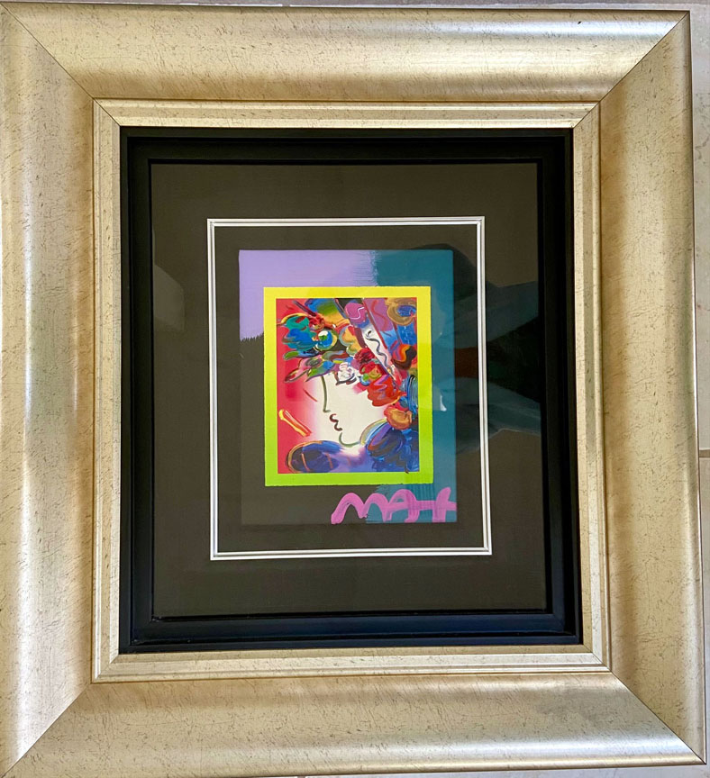 Peter Max - Blushing Beauty On Blends - Original Mixed Media / Acrylic / Color Lithography