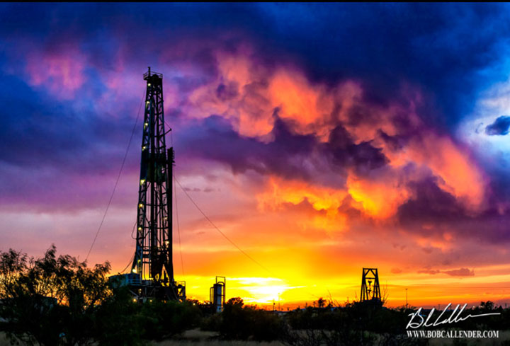 Herndon Fine Art offers authenticated Bob Callender fine art, including rare hand-signed limited edition oil and gas photography, vibrant Texas industrial landscapes, and pump jack masterworks.