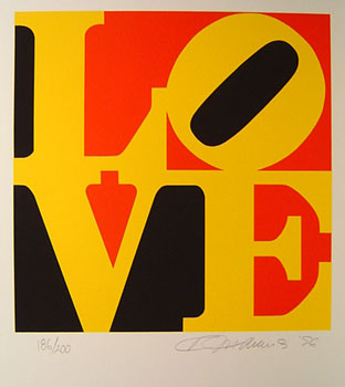 Robert Indiana - Book of Love Yellow-Blue-Red - Limited Edition Serigraph